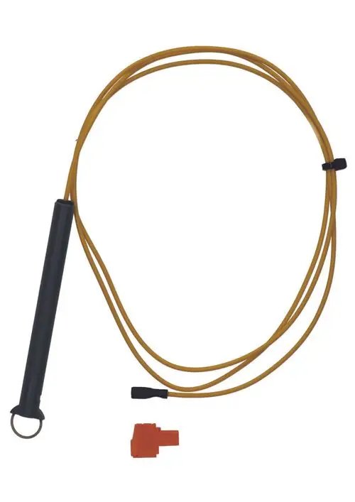 Judo-Elektrode mit schwarzem Griff und zwei gelben Kabeln, einem schwarzen Anschluss und einem orangefarbenen Stecker, zur Verwendung mit BioQuell mini Systemen.